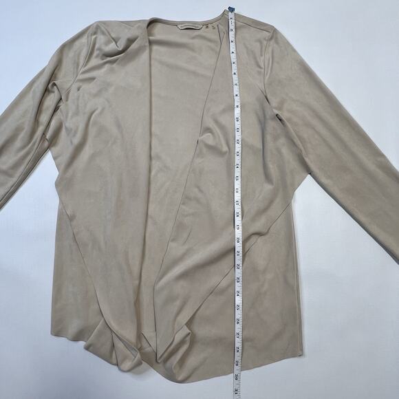 Soft Surroundings Ultra Soft Open Front Waterfall Cardigan Faux Suede Wrap Small - Picture 5 of 10